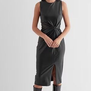 Express Black Vegan Midi Dress for Cocktail